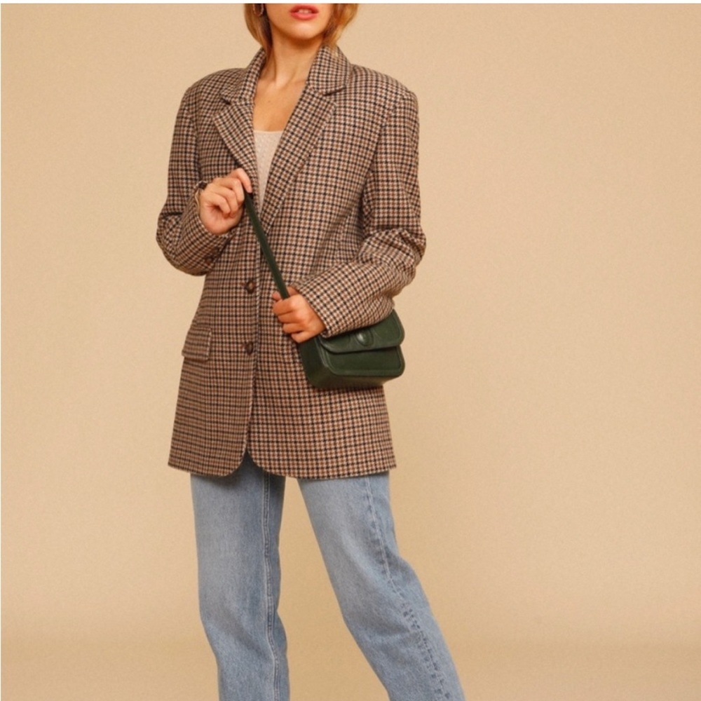 Rouje Jacques Houndstooth Print Blazer